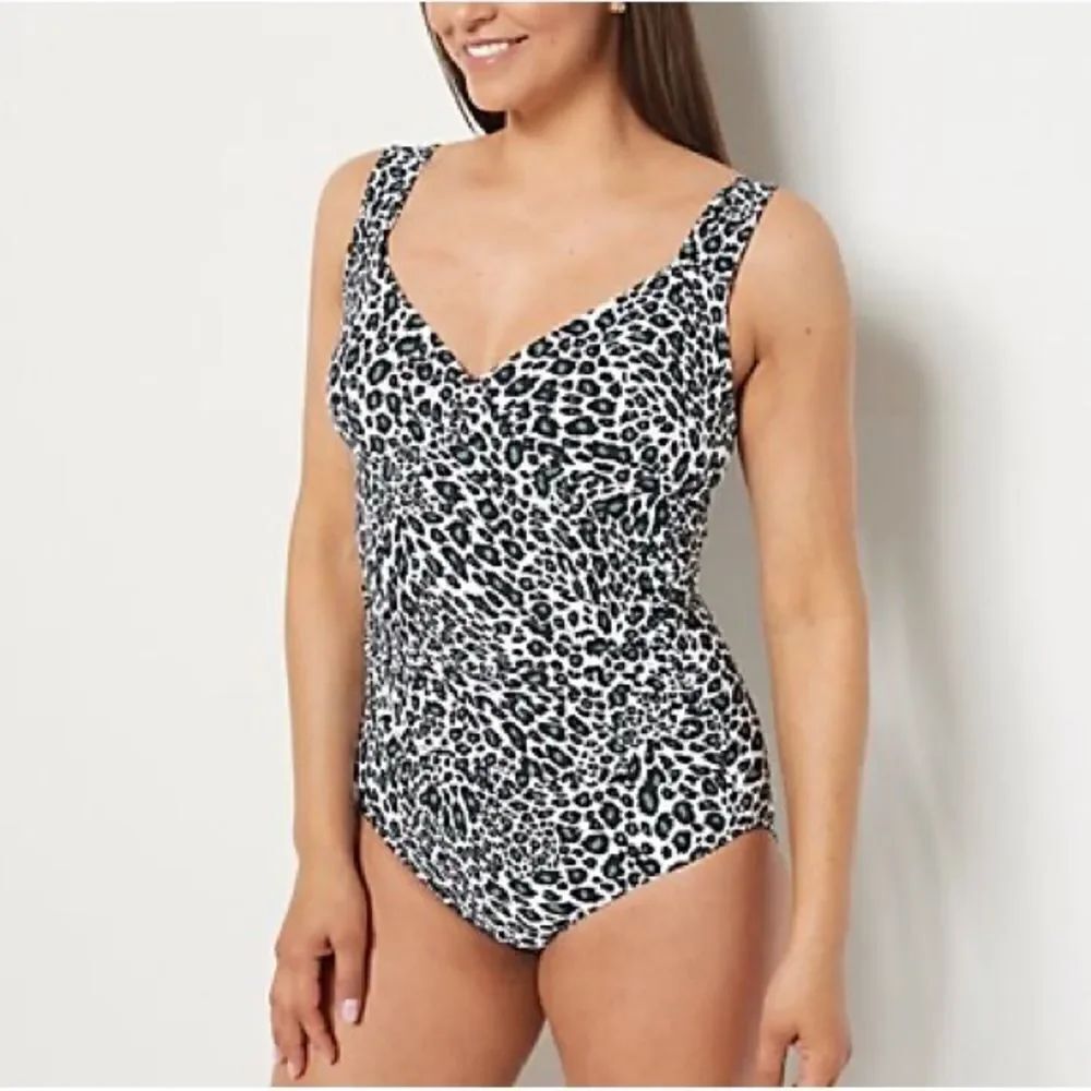 Jantzen Print Surplice Maillot One- Piece Swimsuit